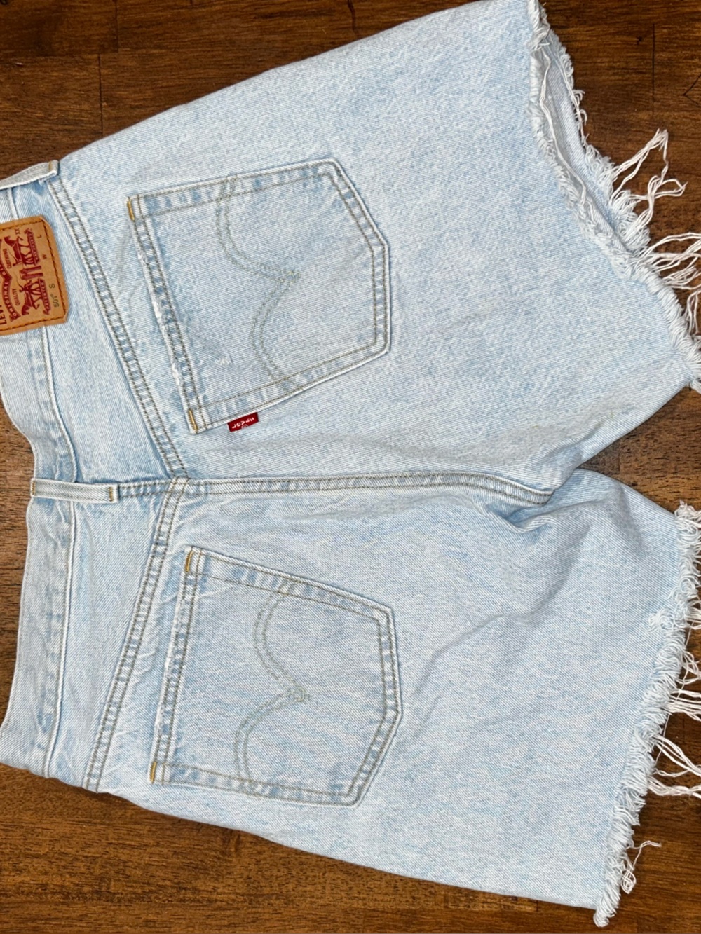 Levi's Light Blue High-Waist Cutoff Denim Shorts